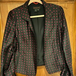Nina McLemore Black Red Polka Dot Jacket Blazer